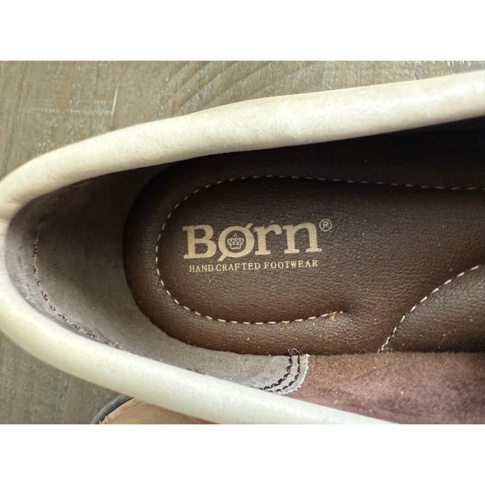 Born Pink-Tan Leather Lug Sole Loafers with Buckle - Picture 6 of 9